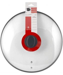 Home Coperchio Vetro Bordo Inox 32 cm Rotondo Argento per Pentole