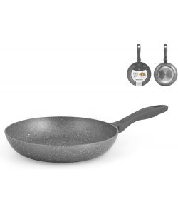 H&H Padella Antiaderente Effetto Pietra 22 cm Grigia - Fondo Induzione
