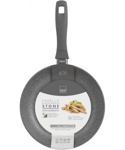 HeH Padella Antiaderente Stone Grigia 26 cm per Induzione e Gas