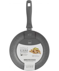 H&H Padella Antiaderente Stone Induzione 32 cm Grigio per Cottura Versatile