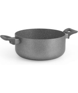 H&H Casseruola Antiaderente Grigia 24 cm per Induzione e Gas