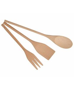 Set Cucchiaio, Forchetta e Paletta in legno