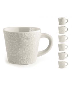 Tazza Jumbo Decorata Silhouette Bianca 320 cc - Elegante Resistente