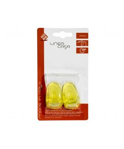 Set di 2 ganci in plastica colorata per fissaggio alla parete.