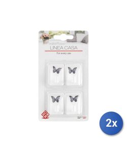 HOMe Ganci Adesivi Decorati 8 Pezzi Bianco per Bagno e Cucina
