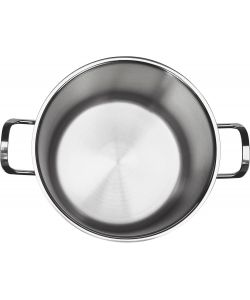 H&H Pentola inox Elodie 22 cm 6,5 L fondo induzione argento cucina