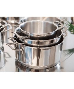 HeH Casseruola Inox Elodie 20 cm Argento con Fondo Induzione e Manici