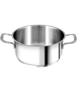 H&H Casseruola Inox Elodie 24 cm Argento Con 2 Manici Induzione