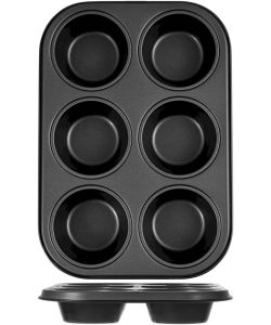 Home Stampo Muffin Maitre 6 Posti Antiaderente Nero 27x18,5 cm