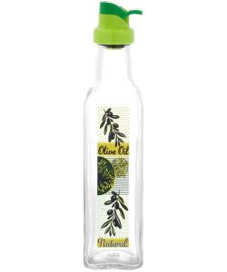 Home Oliera in Vetro con Tappo Decorativo Olive 250ml Design Moderno