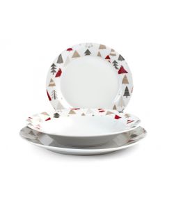 Servizio Piatti in Porcellana Winterly - Tavola Natalizia - 18 pz