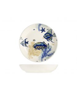 H&H Servizio Tavola Piatti 18 Pz Bahamas - Stoneware Elegante - Design Tropicale