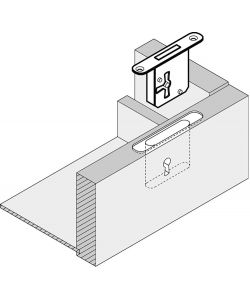 Meroni Serratura Mobili Infilare DX Ferro Lucido Ottonato - E50