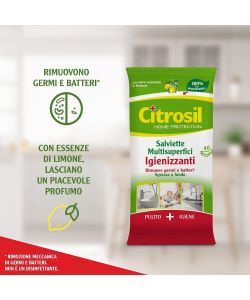 CITROSIL Salviette Igienizzanti Multisuperfici Limone 40 Panni