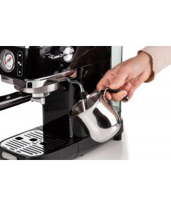 Ariete Macchina Caffè Espresso Slim 1300W Nero con Maxi-Cappuccino
