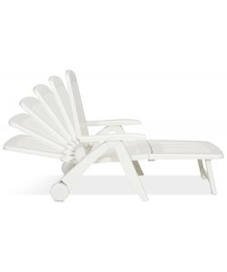 Lettino Pieghevole Cancun Bianco 72x190 cm con Ruote e Schienale Regolabile