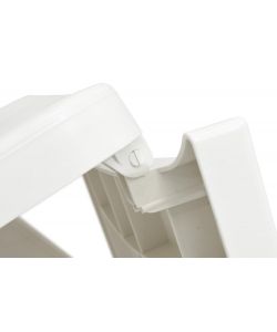 Lettino Pieghevole Cancun Bianco 72x190 cm con Ruote e Schienale Regolabile