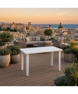 Marshall Tavolo Giardino Esterno Bianco 120x70x72 cm in Polipropilene