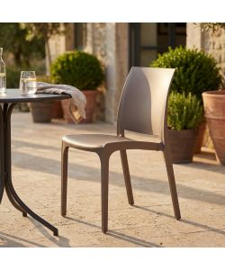 Cosma Sedia Volga Taupe Impilabile in Polipropilene 46x54x80 cm