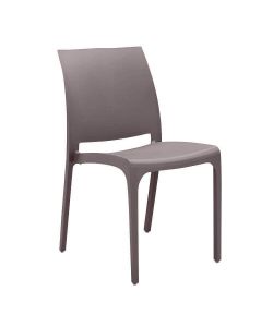 Cosma Sedia Volga Taupe Impilabile in Polipropilene 46x54x80 cm