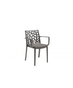 Cosma Poltrona Matrix Taupe Impilabile in Polipropilene 55x58x82 cm