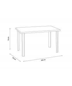 Bica Tavolo Marshall Esterno Grafite Lucido 120x70x72 cm Resistente