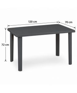 Bica Tavolo Marshall Esterno Grafite Lucido 120x70x72 cm Resistente