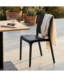 Cosma Sedia Volga Antracite Impilabile 46x54x80 cm Senza Braccioli