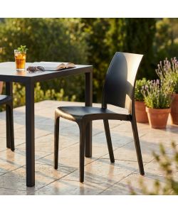 Cosma Sedia Volga Antracite Impilabile 46x54x80 cm Senza Braccioli
