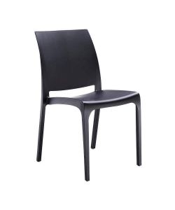 Cosma Sedia Volga Antracite Impilabile 46x54x80 cm Senza Braccioli