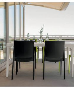 Cosma Sedia Volga Antracite Impilabile 46x54x80 cm Senza Braccioli