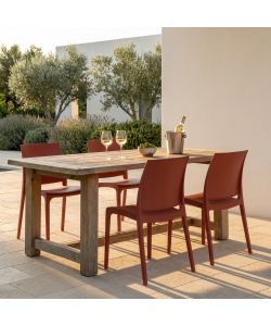Cosma Sedia Volga Impilabile in Polipropilene Rosso 46x54x80 cm