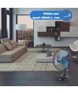 Ardes Ventilatore da Tavolo 40W D.30cm - Nero e Turchese - 3 Velocit