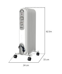 Ardes Termoradiatore Olio 7 Elementi Curvy 1500W - 33x24x62,5cm