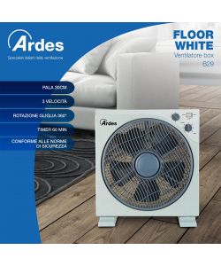 Ardes Ventilatore da Tavolo Bianco 5B29 - Box Fan 30cm 50W