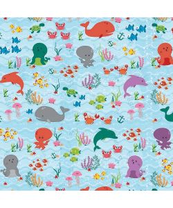 Plastica Adesiva Decorativa Sealife 45 cm x 2 m Animali Marini