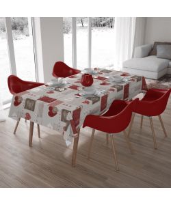 SO.DI.FER Tovaglia cerata Hearts multicolore 140 cm al taglio su misura