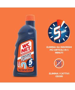 Wc Net Disgorgante Gel Professionale Turbo 500 ml per Scarichi