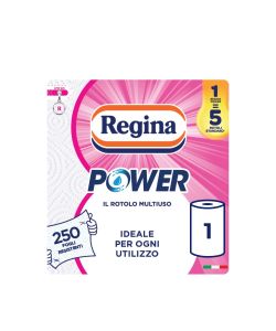 Regina Power Carta Asciugatutto Multiuso Bianco 1 Rotolo 250 Strappi