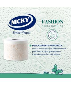 Nicky Carta Igienica Fashion 4 Veli Bianco 4 Rotoli Profumo Talco
