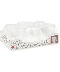 Bormioli Set 6 Bicchieri Slot in Vetro Trasparente 29 cl - 8,5x8,5 cm