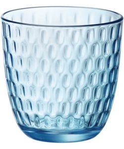 Bormioli Set 6 Bicchieri Slot in Vetro Trasparente Lively Blue 29 cl