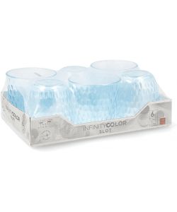 Bormioli Set 6 Bicchieri Slot in Vetro Trasparente Lively Blue 29 cl