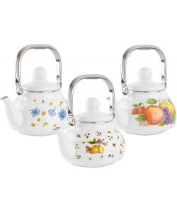 Bollitore in Acciaio Smaltato 1L con Manico Inox - Fantasie assortite