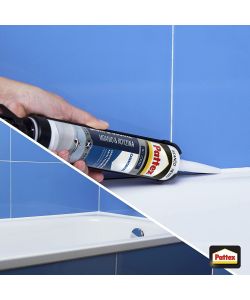 Pattex Silicone Cucine & Sanitari - Bianco 290 ml - Resistente Muffa e Umidit