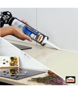 Pattex Silicone Cucine & Sanitari - Bianco 290 ml - Resistente Muffa e Umidit