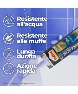 Pattex Sigillante Siliconico Trasparente 300 ml per Bagno e Cucina