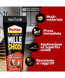 Pattex Colla di Montaggio - Bianco - Millechiodi Extreme - 142g