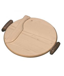 Tagliere Legno Tondo C/Coltello       Cm 35 Checco