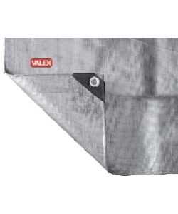 Valex Telo occhiellato rinforzato 6x10m grigio impermeabile 220g/m²